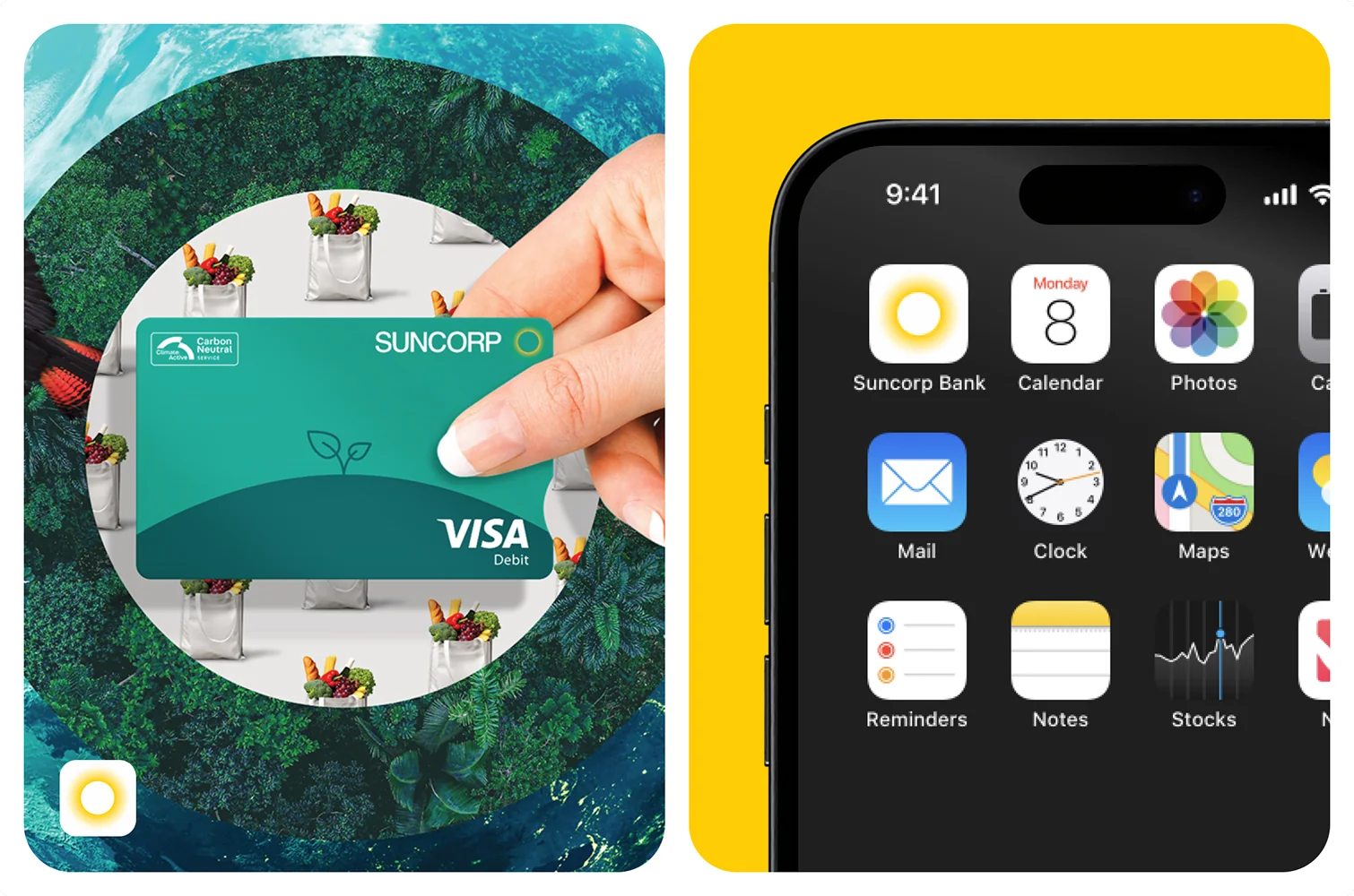 Suncorp Bank account opening app screens