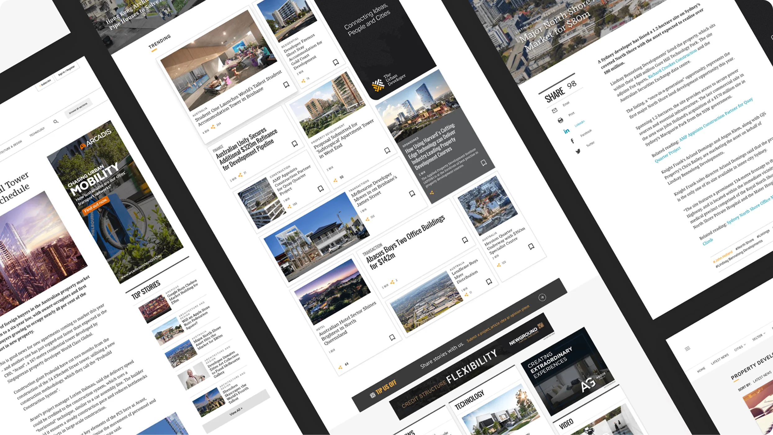 The Urban Developer mobile and article layouts